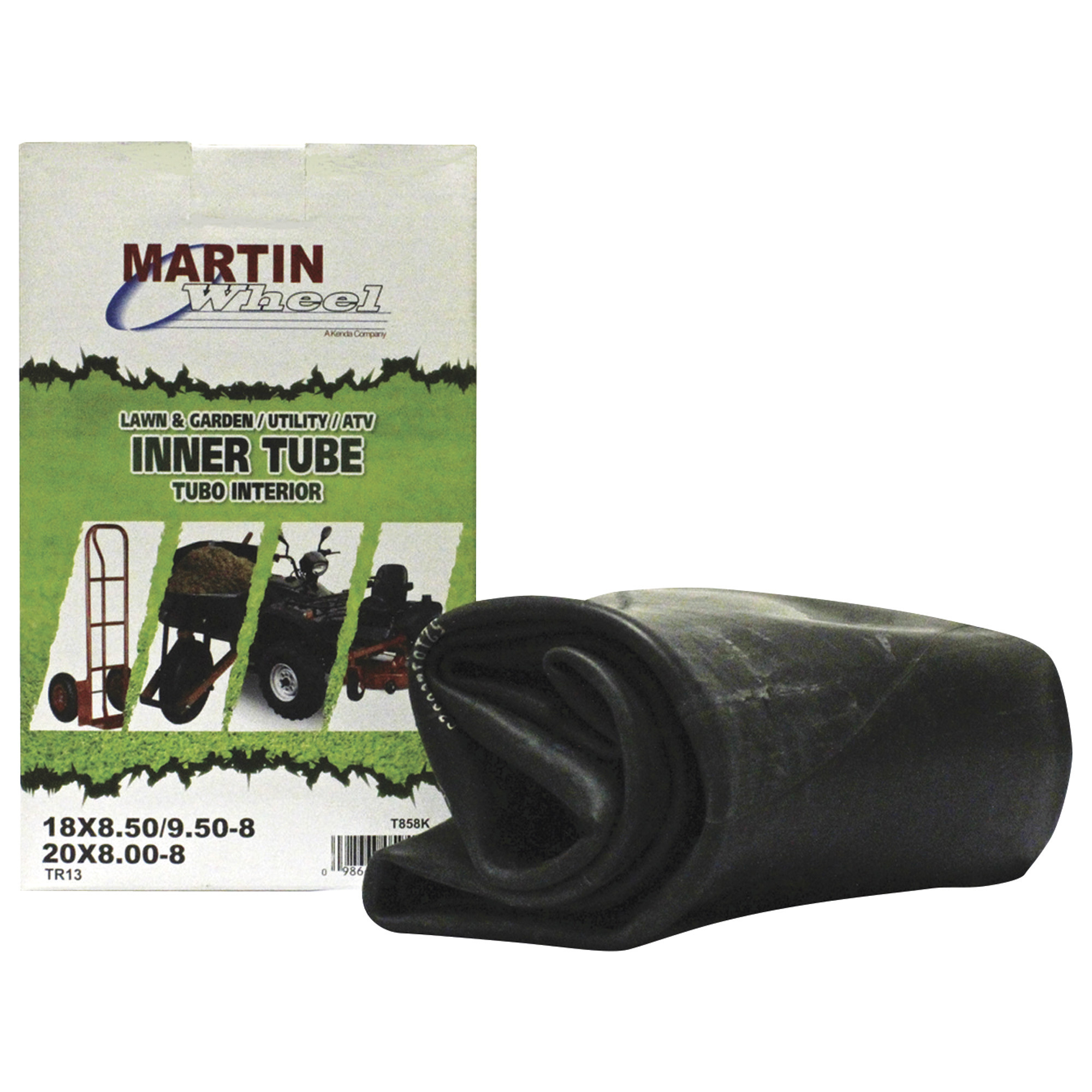 Martin Wheel Inner Tube with Straight Valve Stem, 18x850-8in., Fits 18x850/18x950/20x800-8in. Tires, Model# T858K